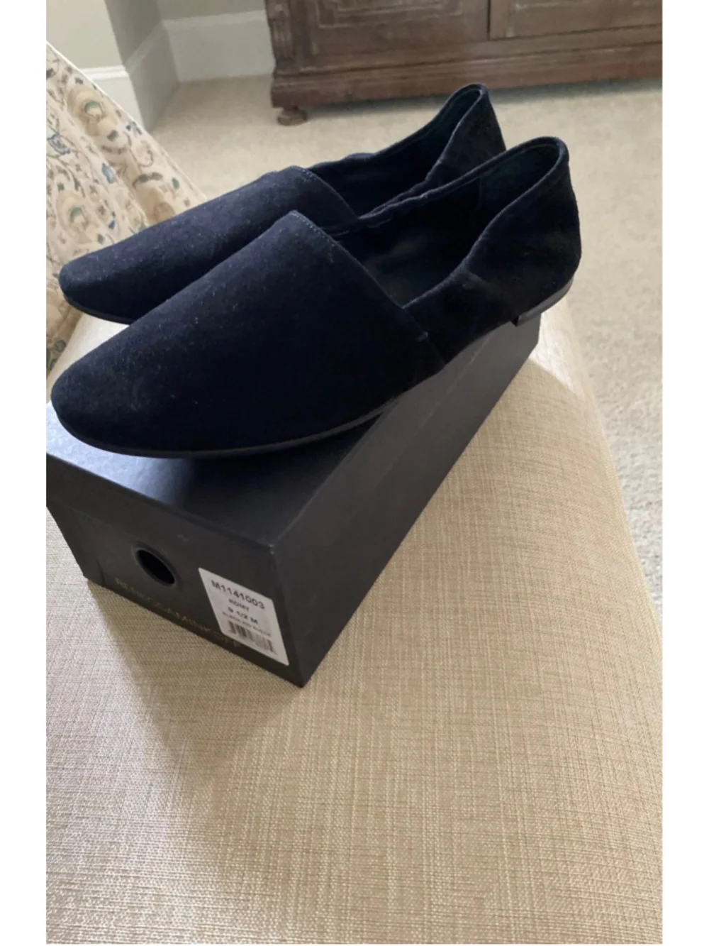 Rebecca Minkoff Black Suede Romy Slip on Shoes Flats New in Box